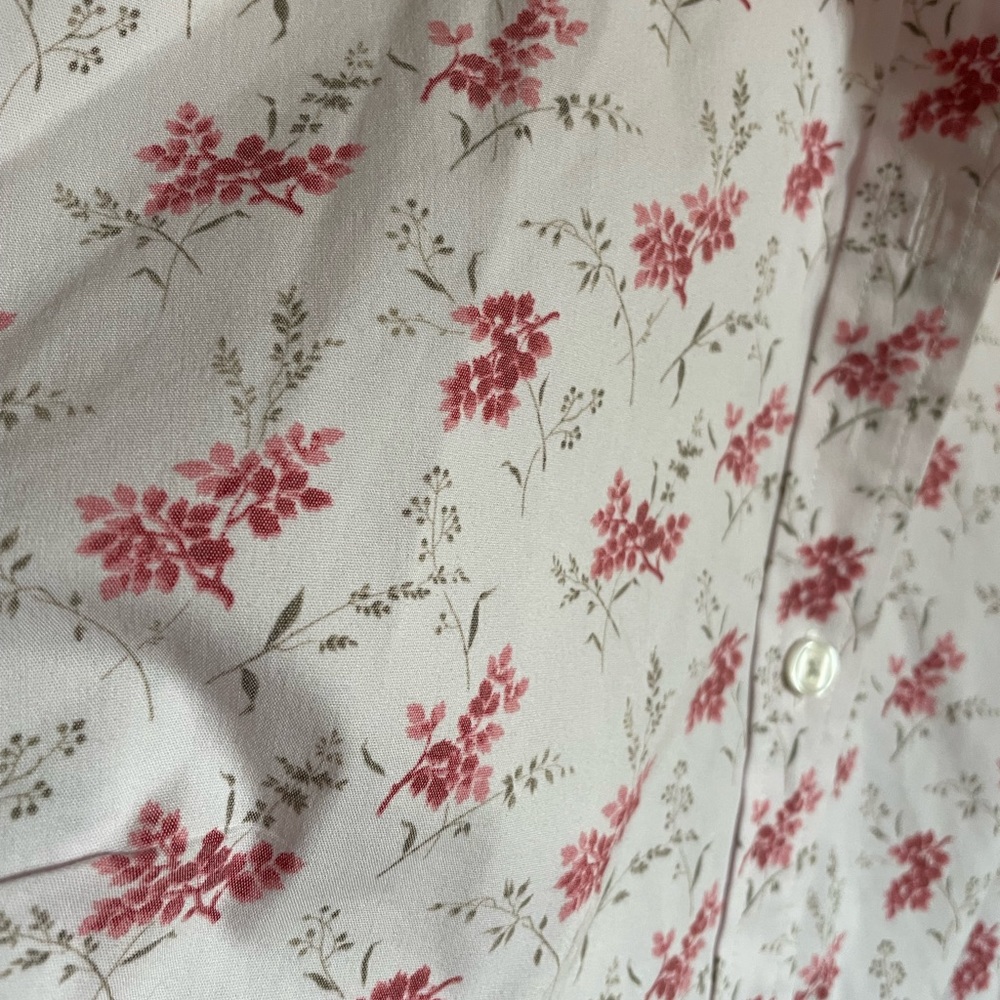 L.L. Bean light pink wildflower pattern button down - Picture 6 of 7